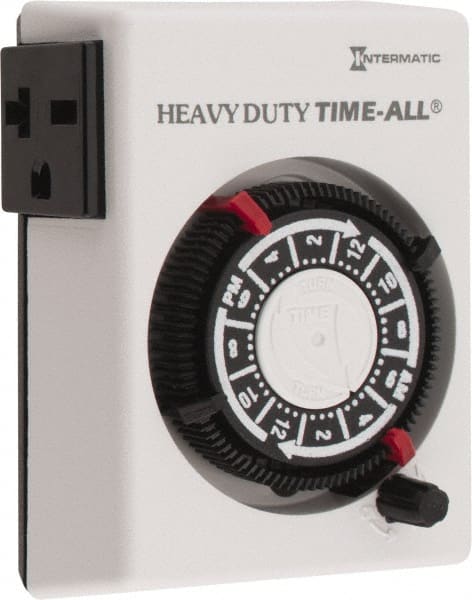 Intermatic - 24 hr Indoor Analog Electrical Timer - 2 On/Off per Day, 240 VAC, - Exact Tooling
