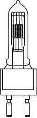 Philips - 1,000 Watt, 120 Volt, Halogen Miniature & Specialty T7 Lamp - Medium Bi-Pin Base, 750 to 1599 Equivalent Range, Neutral (3,000 to 3,699), 5-1/2" OAL - Exact Tooling