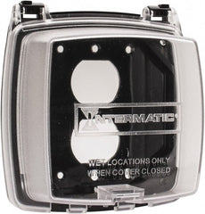 Intermatic - Electrical Outlet Box Polycarbonate Weatherproof Receptacle Cover - Includes (3) Patented Inserts For GFCI/Duplex/Toggle/Round Receptacles, Base Cover Assembly, Gasket, Mounting Screws - Exact Tooling