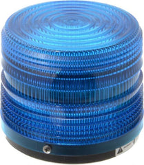 Federal Signal Corp - 24 VDC, 3R NEMA Rated, Strobe Tube, Blue, Strobe Light - 80 Flashes per min, 5-1/2 Inch Diameter, 5-1/16 Inch High, IP66 Ingress Rating, Surface Mount - Exact Tooling