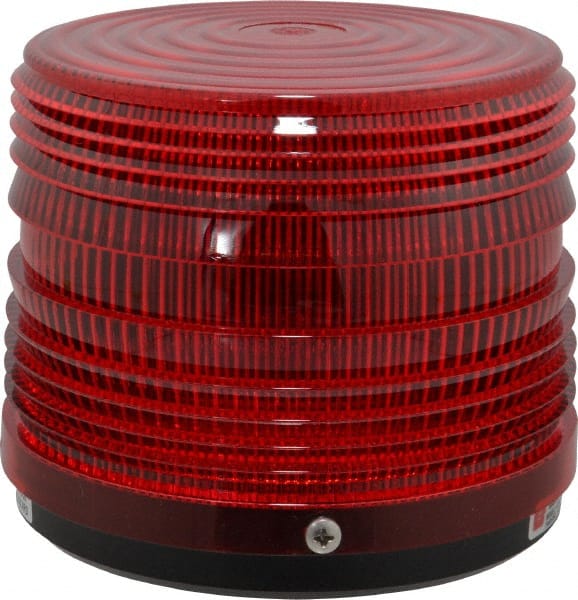 Federal Signal Corp - 120 VAC, 3R NEMA Rated, Strobe Tube, Red, Strobe Light - 80 Flashes per min, 1/2 Inch Pipe, 5-1/2 Inch Diameter, 5-1/4 Inch High, IP66 Ingress Rating, Pipe Mount - Exact Tooling