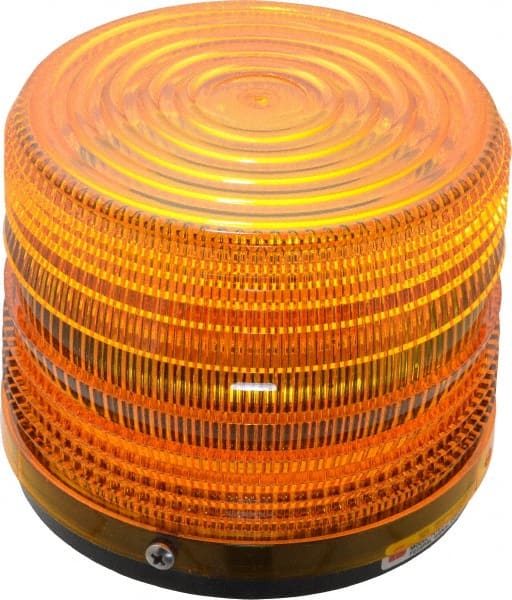 Federal Signal Corp - 120 VAC, 3R NEMA Rated, Strobe Tube, Amber, Strobe Light - 80 Flashes per min, 1/2 Inch Pipe, 5-1/2 Inch Diameter, 5-1/4 Inch High, IP66 Ingress Rating, Pipe Mount - Exact Tooling