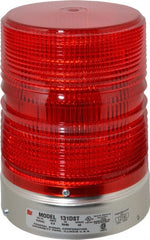 Federal Signal Corp - 120 VAC, 3R NEMA Rated, Strobe Tube, Red, Double Flash Strobe Light - 80 Flashes per min, 1/2 Inch Pipe, 5-11/16 Inch Diameter, 8-1/2 Inch High, IP45 Ingress Rating, Pipe Mount - Exact Tooling