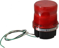 Federal Signal Corp - 120 VAC, 4X NEMA Rated, Strobe Tube, Red, Single Flash Strobe Light - 90 Flashes per min, 1/2 Inch Pipe, 3-15/16 Inch Diameter, 5-1/4 Inch High, IP66 Ingress Rating, Pipe Mount, Surface Mount - Exact Tooling