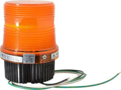 Federal Signal Corp - 120 VAC, 4X NEMA Rated, Strobe Tube, Amber, Single Flash Strobe Light - 90 Flashes per min, 1/2 Inch Pipe, 3-15/16 Inch Diameter, 5-1/4 Inch High, IP66 Ingress Rating, Pipe Mount, Surface Mount - Exact Tooling