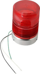 Federal Signal Corp - 120 VAC, 3R NEMA Rated, Strobe Tube, Red, Single Flash Strobe Light - 80 Flashes per min, 1/2 Inch Pipe, 5.7 Inch Diameter, 8-1/2 Inch High, IP45 Ingress Rating, Pipe Mount - Exact Tooling