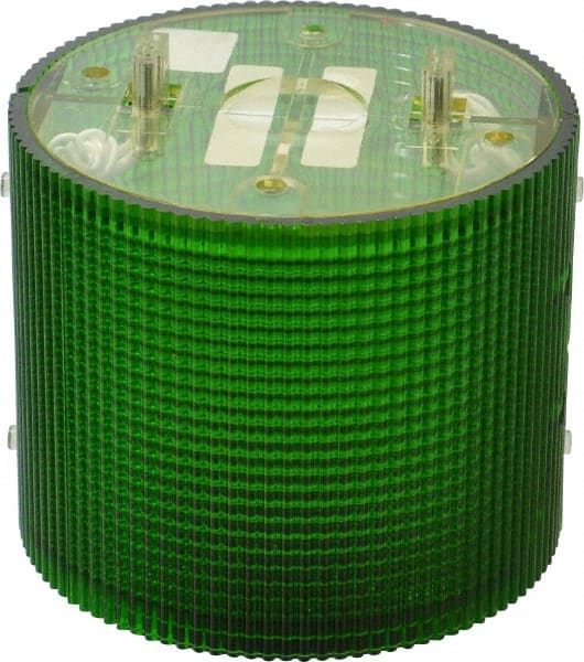 Federal Signal Corp - Incandescent Lamp, Green, Flashing and Steady, Stackable Tower Light Module - 120 VAC, 0.13 Amp, 1 NEMA Rated, Base Mount - Exact Tooling