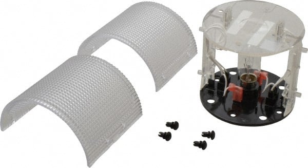 Federal Signal Corp - Incandescent Lamp, Clear, Flashing and Steady, Stackable Tower Light Module - 120 VAC, 0.13 Amp, 1 NEMA Rated, Base Mount - Exact Tooling