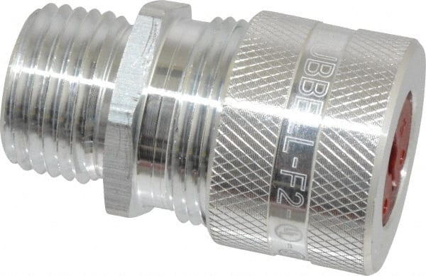 Hubbell Wiring Device-Kellems - 4.7 to 6.3mm Capacity, Liquidtight, Straight Strain Relief Cord Grip - 1/2 NPT Thread, Aluminum - Exact Tooling