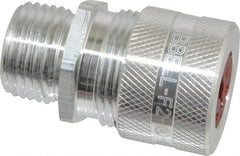 Hubbell Wiring Device-Kellems - 4.7 to 6.3mm Capacity, Liquidtight, Straight Strain Relief Cord Grip - 1/2 NPT Thread, Aluminum - Exact Tooling