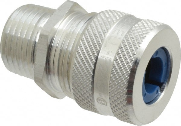 Hubbell Wiring Device-Kellems - 9.7 to 12.7mm Capacity, Liquidtight, Straight Strain Relief Cord Grip - 1/2 NPT Thread, Aluminum - Exact Tooling