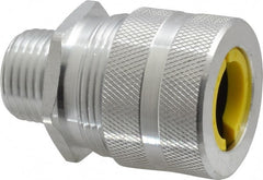 Hubbell Wiring Device-Kellems - 15.9 to 19mm Capacity, Liquidtight, Straight Strain Relief Cord Grip - 1/2 NPT Thread, Aluminum - Exact Tooling