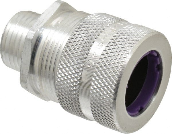 Hubbell Wiring Device-Kellems - 19 to 22.2mm Capacity, Liquidtight, Straight Strain Relief Cord Grip - 1/2 NPT Thread, Aluminum - Exact Tooling
