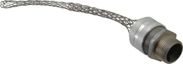 Hubbell Wiring Device-Kellems - 16 to 19.1mm Capacity, Liquidtight, Straight Strain Relief Cord Grip - 1 NPT Thread, 7.865" Long, Aluminum - Exact Tooling