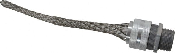 Hubbell Wiring Device-Kellems - 19 to 22.4mm Capacity, Liquidtight, Straight Strain Relief Cord Grip - 1 NPT Thread, 8.065" Long, Aluminum - Exact Tooling