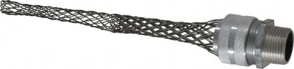 Hubbell Wiring Device-Kellems - 22.4 to 25.4mm Capacity, Liquidtight, Straight Strain Relief Cord Grip - 1 NPT Thread, 8.265" Long, Aluminum - Exact Tooling