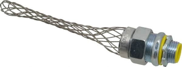 Hubbell Wiring Device-Kellems - 0.32 to 0.43" Cable Capacity, Liquidtight, Straight Strain Relief Cord Grip - 1/2 NPT Thread, 3-1/2" Long, Steel - Exact Tooling