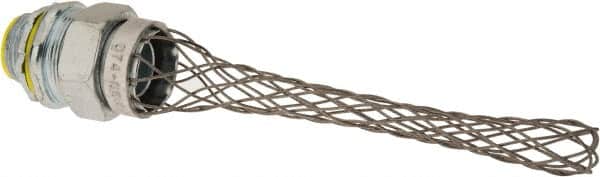 Hubbell Wiring Device-Kellems - 0.54 to 0.74" Cable Capacity, Liquidtight, Straight Strain Relief Cord Grip - 3/4 NPT Thread, 4" Long, Steel - Exact Tooling