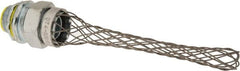 Hubbell Wiring Device-Kellems - 0.54 to 0.74" Cable Capacity, Liquidtight, Straight Strain Relief Cord Grip - 3/4 NPT Thread, 4" Long, Steel - Exact Tooling