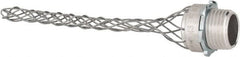 Hubbell Wiring Device-Kellems - 8.1 to 10.9mm Capacity, Dust-tight, Straight Strain Relief Cord Grip - 1/2 NPT Thread, 3-3/4" Long, Aluminum - Exact Tooling