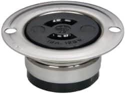 Hubbell Wiring Device-Kellems - 125 VAC, 15 Amp, ML-1R NEMA, Ungrounded Receptacle - 2 Poles, 2 Wire, Female End, Black, Steel - Exact Tooling