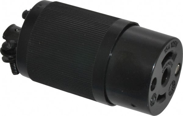 Hubbell Wiring Device-Kellems - 125 VAC, 15 Amp, ML-2R Configuration, Industrial Grade, Self Grounding Connector - 1 Phase, 2 Poles, IP20, 0.281 to 0.421 Inch Cord Diameter - Exact Tooling