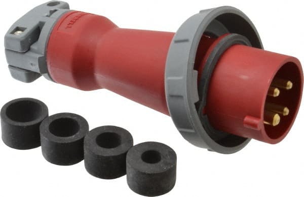 Hubbell Wiring Device-Kellems - Pin & Sleeve Plugs & Connectors; Connector Type: Plug ; Pin Configuration: 4 ; Number of Poles: 3 ; Amperage: 20 ; Voltage: 480 VAC ; Maximum Cord Grip Diameter (mm): 21.10 - Exact Tooling
