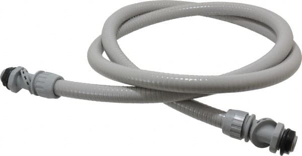 Hubbell Wiring Device-Kellems - 1/2" Trade Size, 6' Long, Flexible Liquidtight Conduit - PVC, 21.8mm ID, Gray - Exact Tooling