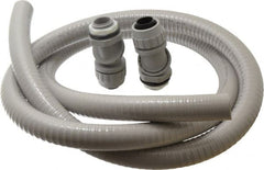 Hubbell Wiring Device-Kellems - 3/4" Trade Size, 6' Long, Flexible Liquidtight Conduit - PVC, 27.8mm ID, Gray - Exact Tooling
