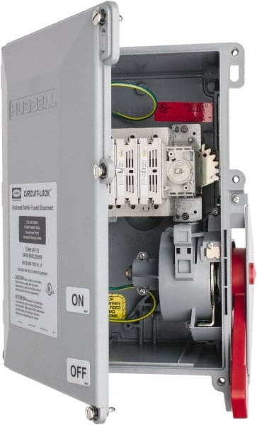 Hubbell Wiring Device-Kellems - 600VAC, 3 Pole, 4X, Enclosed Fused Cam & Disconnect Switch - 11.46 Inch Wide x 15.03 Inch High x 7.27 Inch Deep - Exact Tooling