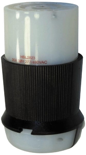 Hubbell Wiring Device-Kellems - 277/480 VAC, 30 Amp, L22-30R Configuration, Industrial Grade, Self Grounding Connector - 3 Phase, 4 Poles, IP20, 0.35 to 1.15 Inch Cord Diameter - Exact Tooling