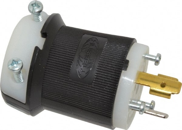 Hubbell Wiring Device-Kellems - 125 VAC, 20 Amp, L5-20P Configuration, Industrial Grade, Self Grounding Plug - 1 Phase, 2 Poles, IP20, 0.36 to 0.93 Inch Cord Diameter - Exact Tooling
