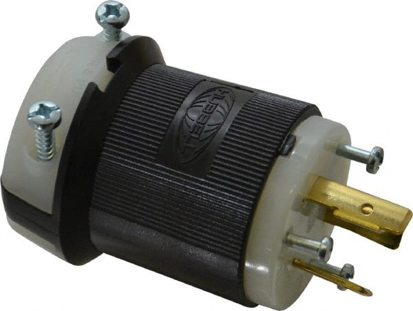 Hubbell Wiring Device-Kellems - 480 VAC, 20 Amp, L8-20P Configuration, Industrial Grade, Self Grounding Plug - 1 Phase, 2 Poles, IP20, 0.36 to 0.93 Inch Cord Diameter - Exact Tooling