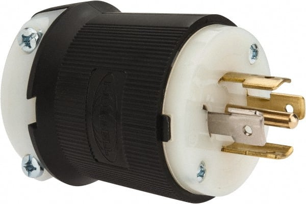 Hubbell Wiring Device-Kellems - 120/208 VAC, 20 Amp, L21-20P Configuration, Industrial Grade, Self Grounding Plug - 3 Phase, 4 Poles, IP20, 0.35 to 1.15 Inch Cord Diameter - Exact Tooling
