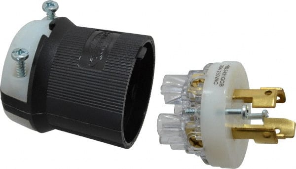 Hubbell Wiring Device-Kellems - 250 VAC, 30 Amp, NonNEMA Configuration, Industrial Grade, Self Grounding Plug - 3 Phase, 3 Poles, IP20, 0.35 to 1.15 Inch Cord Diameter - Exact Tooling