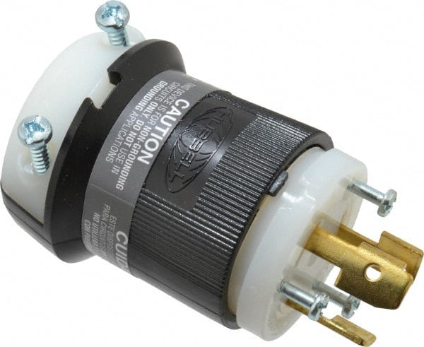 Hubbell Wiring Device-Kellems - 125/250 VAC, 30 Amp, NonNEMA Configuration, Industrial Grade, Ungrounded Plug - 1 Phase, 3 Poles, IP20, 0.36 to 0.93 Inch Cord Diameter - Exact Tooling
