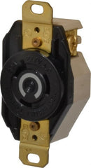 Hubbell Wiring Device-Kellems - 277 VAC, 20 Amp, L7-20R NEMA, Self Grounding Receptacle - 2 Poles, 3 Wire, Female End, Black - Exact Tooling