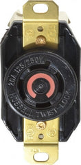 Hubbell Wiring Device-Kellems - 125/250 VAC, 20 Amp, L14-20R NEMA, Self Grounding Receptacle - 3 Poles, 4 Wire, Female End, Black - Exact Tooling