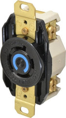 Hubbell Wiring Device-Kellems - 250 VAC, 20 Amp, L15-20R NEMA, Self Grounding Receptacle - 3 Poles, 4 Wire, Female End, Black - Exact Tooling