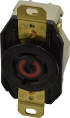 Hubbell Wiring Device-Kellems - 480 VAC, 20 Amp, L16-20R NEMA, Self Grounding Receptacle - 3 Poles, 4 Wire, Female End, Black - Exact Tooling