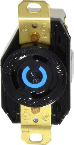 Hubbell Wiring Device-Kellems - 250 VAC, 30 Amp, L6-30R NEMA, Self Grounding Receptacle - 2 Poles, 3 Wire, Female End, Black - Exact Tooling