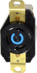 Hubbell Wiring Device-Kellems - 250 VAC, 30 Amp, L6-30R NEMA, Self Grounding Receptacle - 2 Poles, 3 Wire, Female End, Black - Exact Tooling