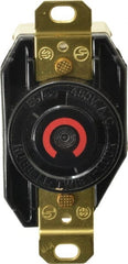 Hubbell Wiring Device-Kellems - 480 VAC, 30 Amp, L8-30R NEMA, Self Grounding Receptacle - 2 Poles, 3 Wire, Female End, Black - Exact Tooling