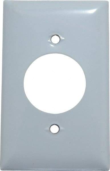 Hubbell Wiring Device-Kellems - 1 Gang, 4-1/2 Inch Long x 2.78 Inch Wide, Standard Outlet Wall Plate - Single Outlet, Metallic, Stainless Steel - Exact Tooling