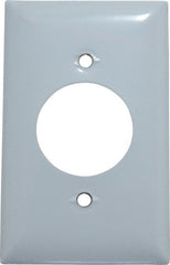 Hubbell Wiring Device-Kellems - 1 Gang, 4-1/2 Inch Long x 2.78 Inch Wide, Standard Outlet Wall Plate - Single Outlet, Metallic, Stainless Steel - Exact Tooling