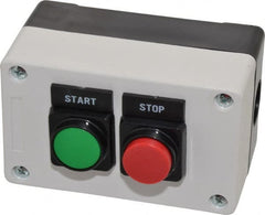 ACI - 2 Operator, Flush Pushbutton Control Station - Start-Stop (Legend), 1NO/1NC Contact - Exact Tooling