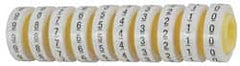 3M - 8' Long x 0.215" Wide, Polyester Film, Preprinted Tape Refills - White Background, Self Adhesive, Characters 0 to 9 - Exact Tooling