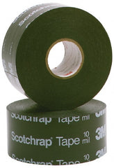 3M - 6" x 100', Black Vinyl Electrical Tape - Series 50, 10 mil Thick, 20 Lb./Inch Tensile Strength - Exact Tooling