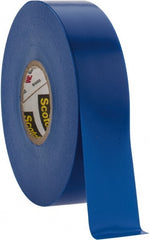 3M - 3/4" x 66', Blue Vinyl Electrical Tape - Series 35, 7 mil Thick, 1,250 V/mil Dielectric Strength, 17 Lb./Inch Tensile Strength - Exact Tooling