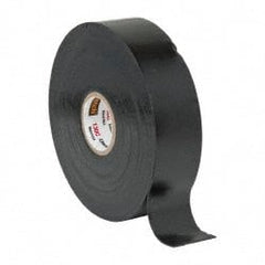 3M - 1" x 30', Black Rubber Electrical Tape - Series 130C, 30 mil Thick, 750 V/mil Dielectric Strength, 7.5 Lb./Inch Tensile Strength - Exact Tooling